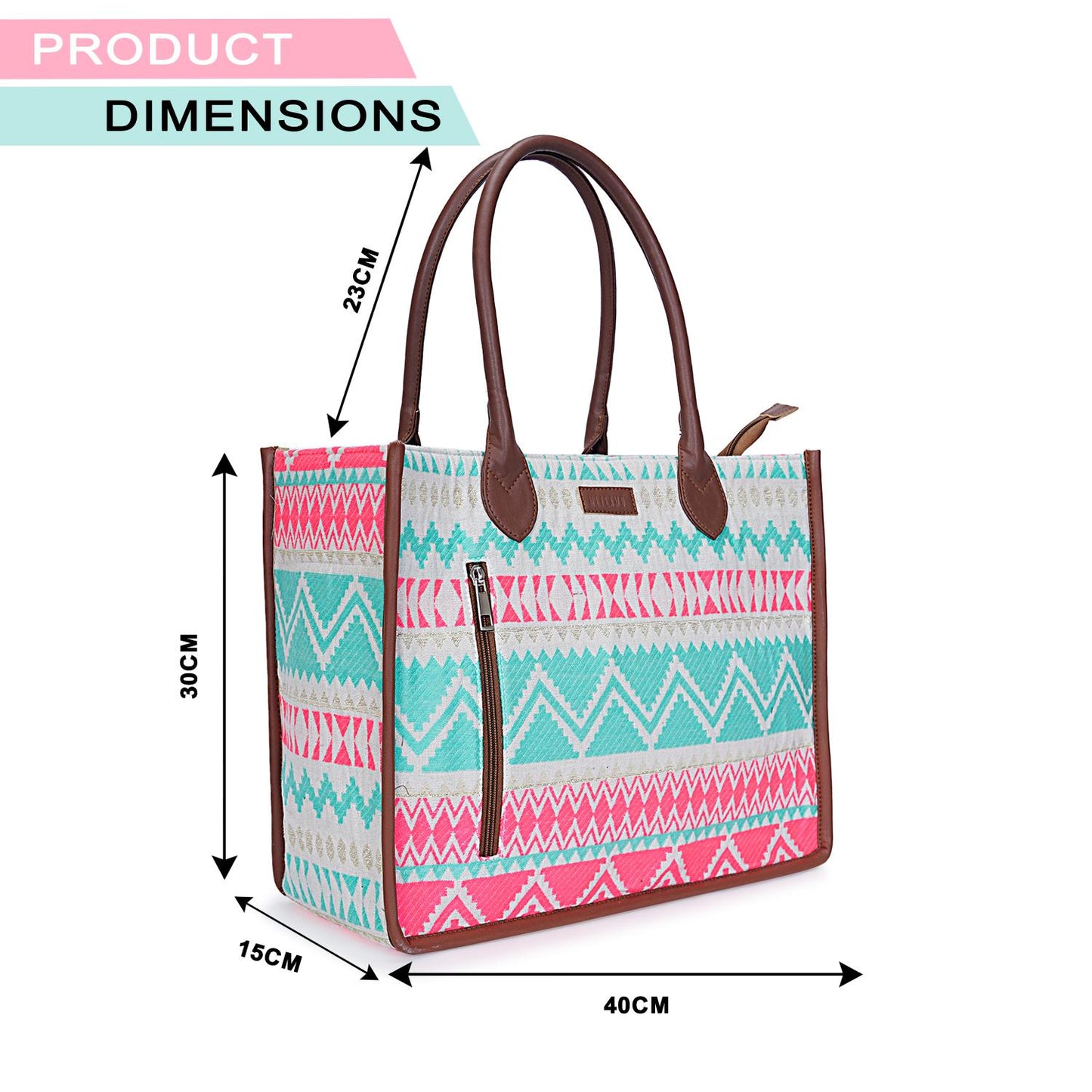 Artisan Weave Office Tote - Mint Blush