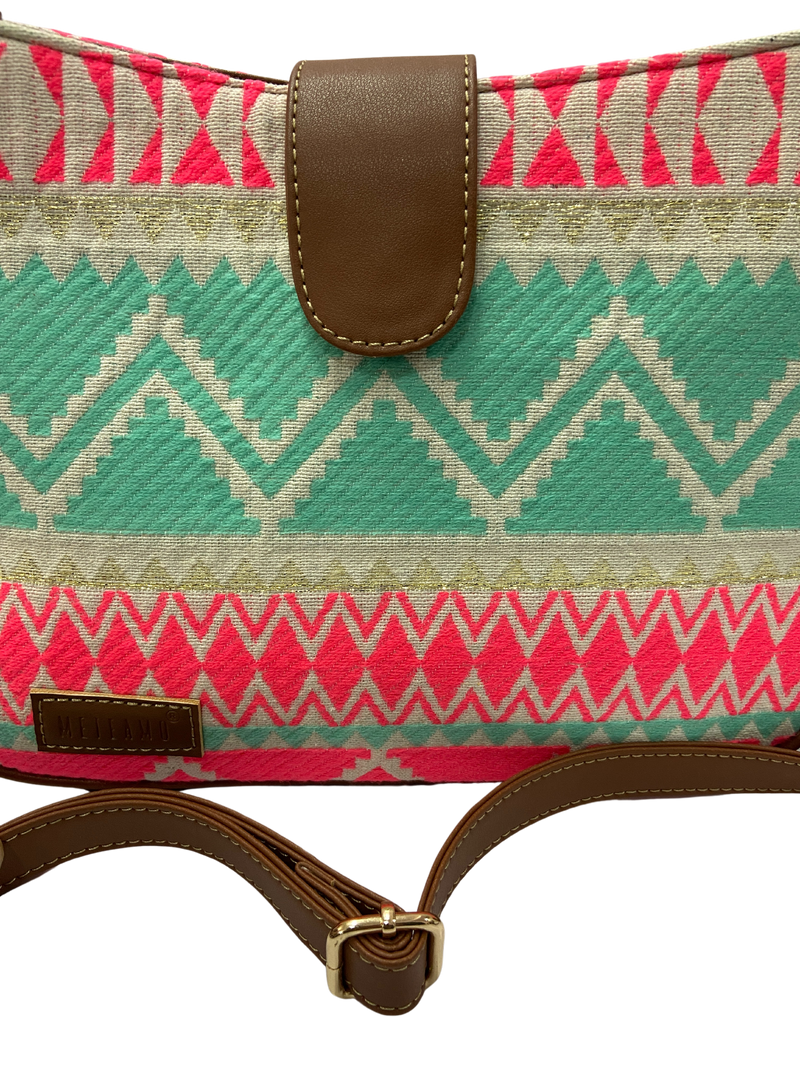 Artisan Weave Sling Bag - Mint Blush