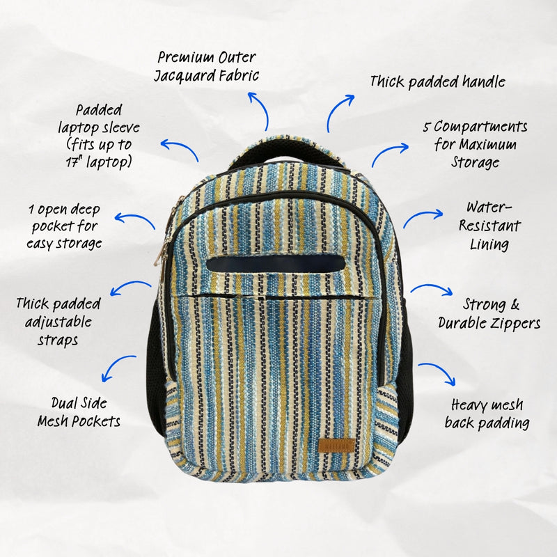Blue Wave - Travel & Laptop BackPack