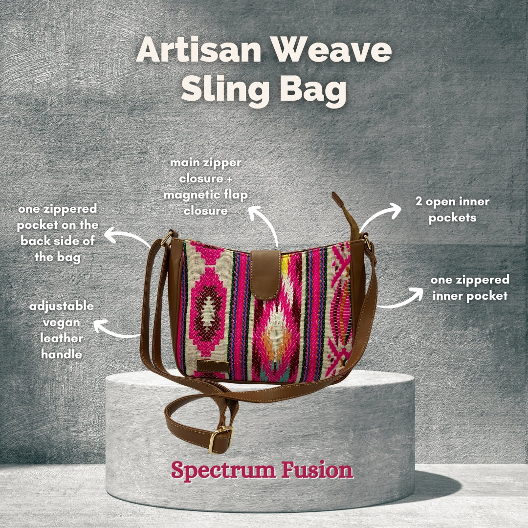 Artisan Weave Sling Bag - Spectrum Fusion