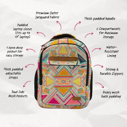 Pink Trivia- Travel & Laptop BackPack