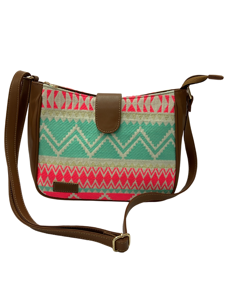 Artisan Weave Sling Bag - Mint Blush