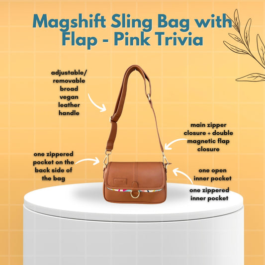 Magshift Sling Bag with Flap - Pink Trivia (BOGO)