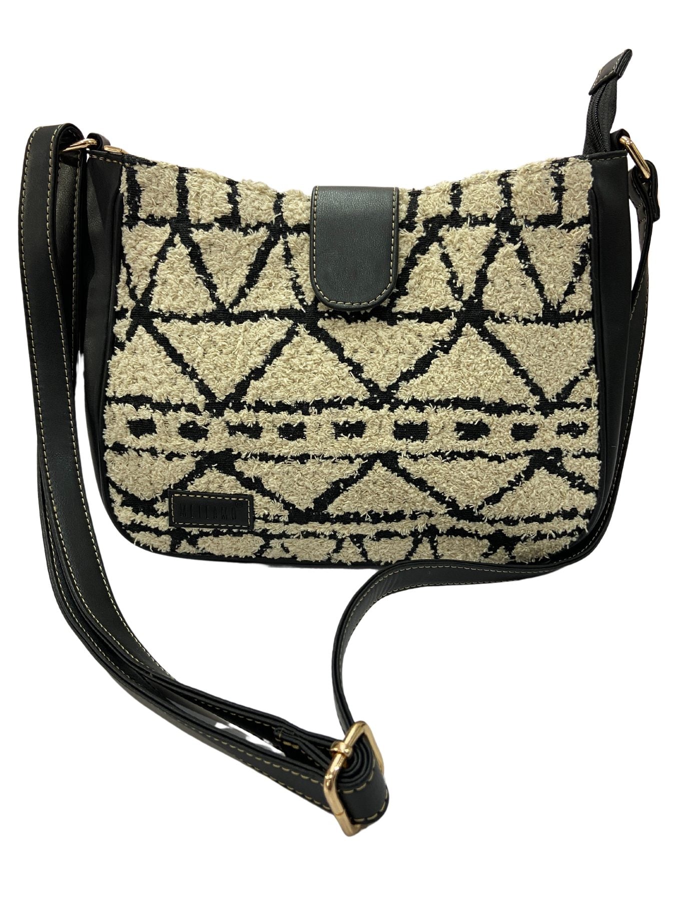 Artisan Weave Sling Bag - Monochrome Tribal