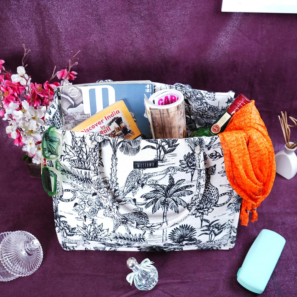 Vufia - Black & White Jacquard Box Bag - Jumbo