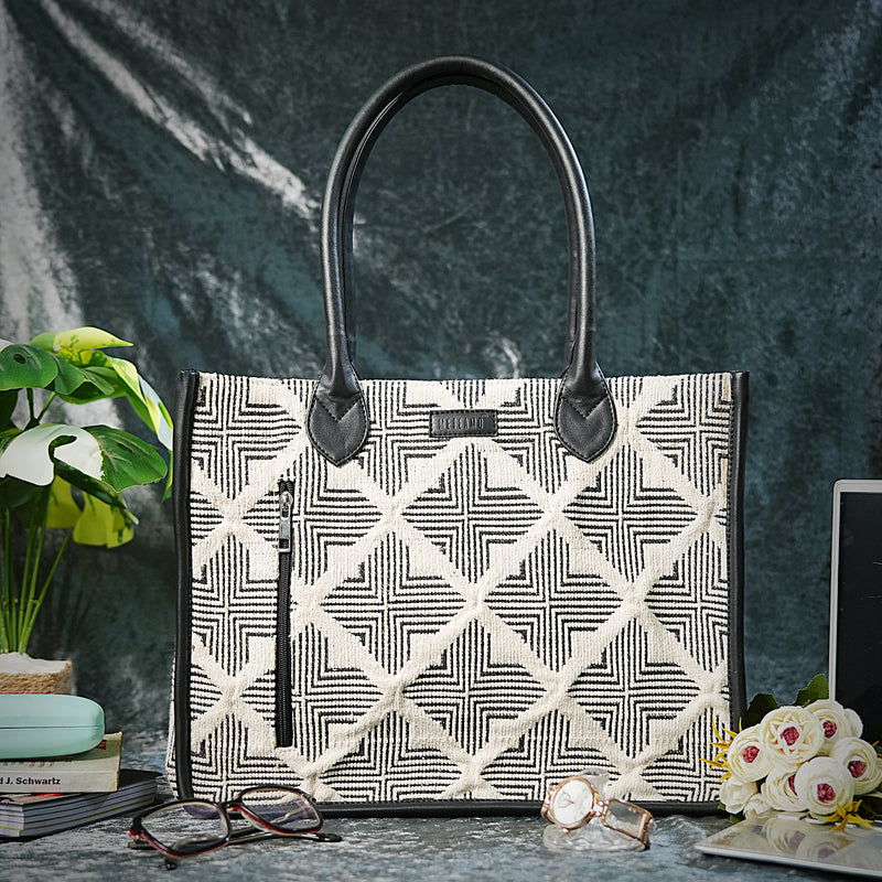 Artisan Weave Office Tote - Duo Tone