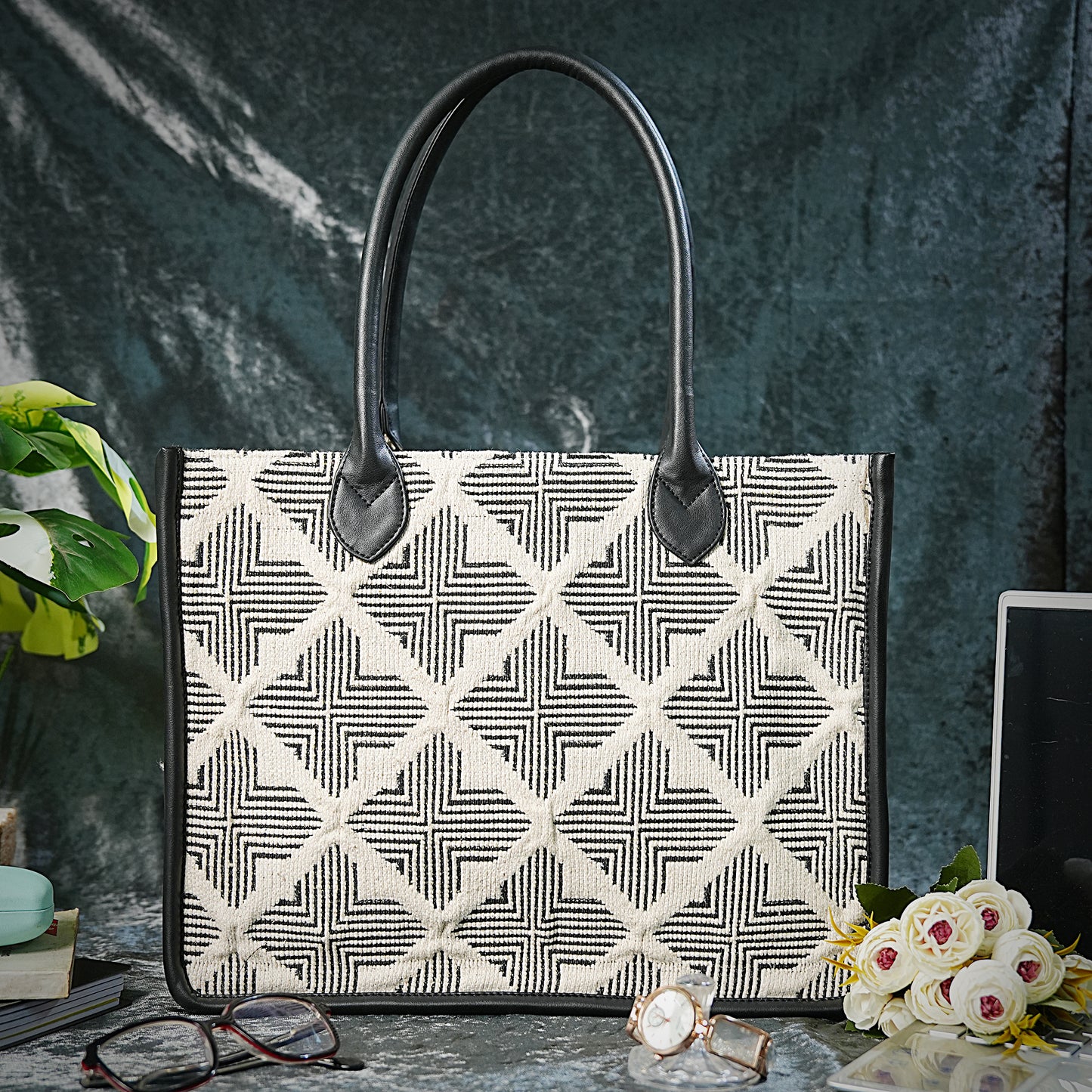 Artisan Weave Office Tote - Duo Tone