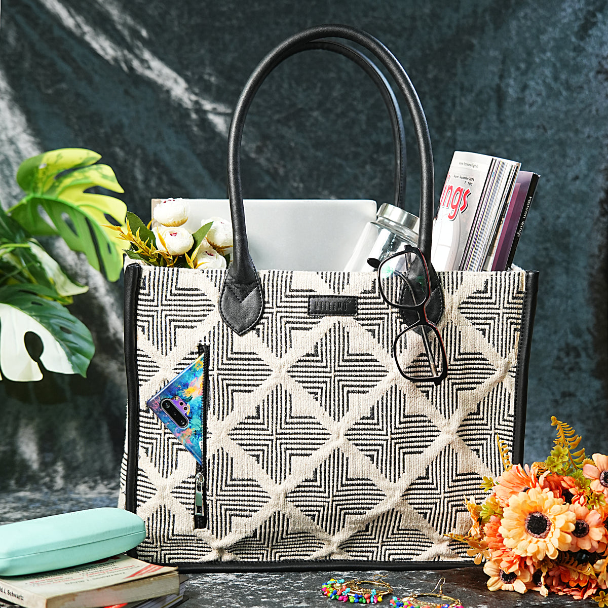 Artisan Weave Office Tote - Duo Tone