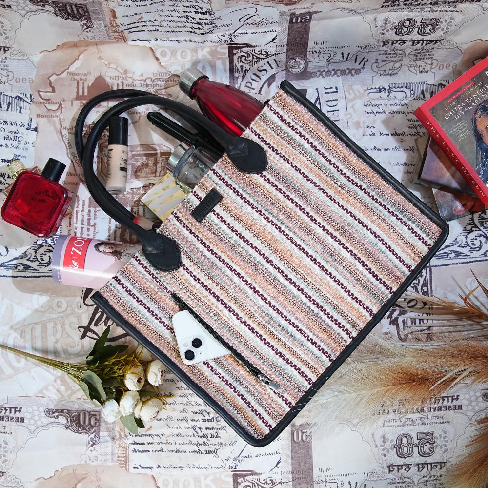 Sand Artisan Weave Handcrafted Office Tote for Women