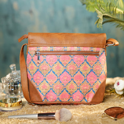 Sling Bag with Flap - Ruhani Pink