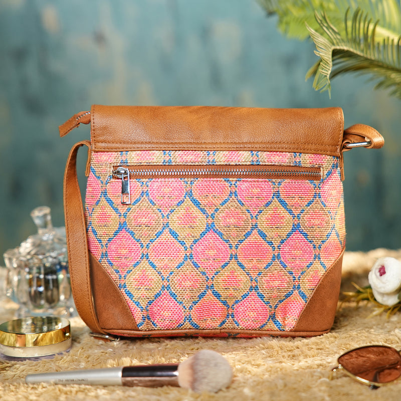Sling Bag with Flap - Ruhani Pink