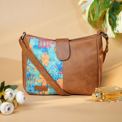 Golden Leaves Handcrafted Sling Bag for Women