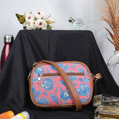 Sling Bag - Blue & White Flowers