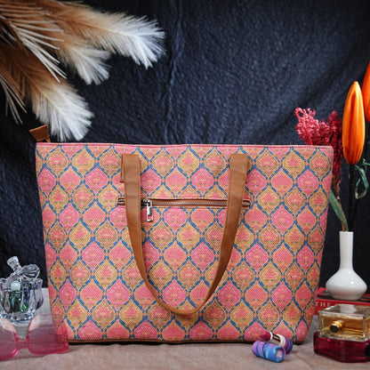 Ruhani Pink - Office Tote Bag with Mini Pouch