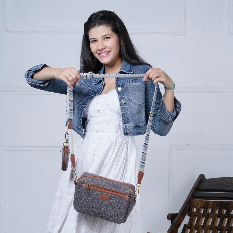 Charcoal Shadow - Box Sling Bag