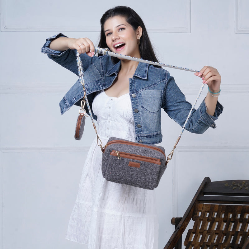 Charcoal Shadow - Box Sling Bag