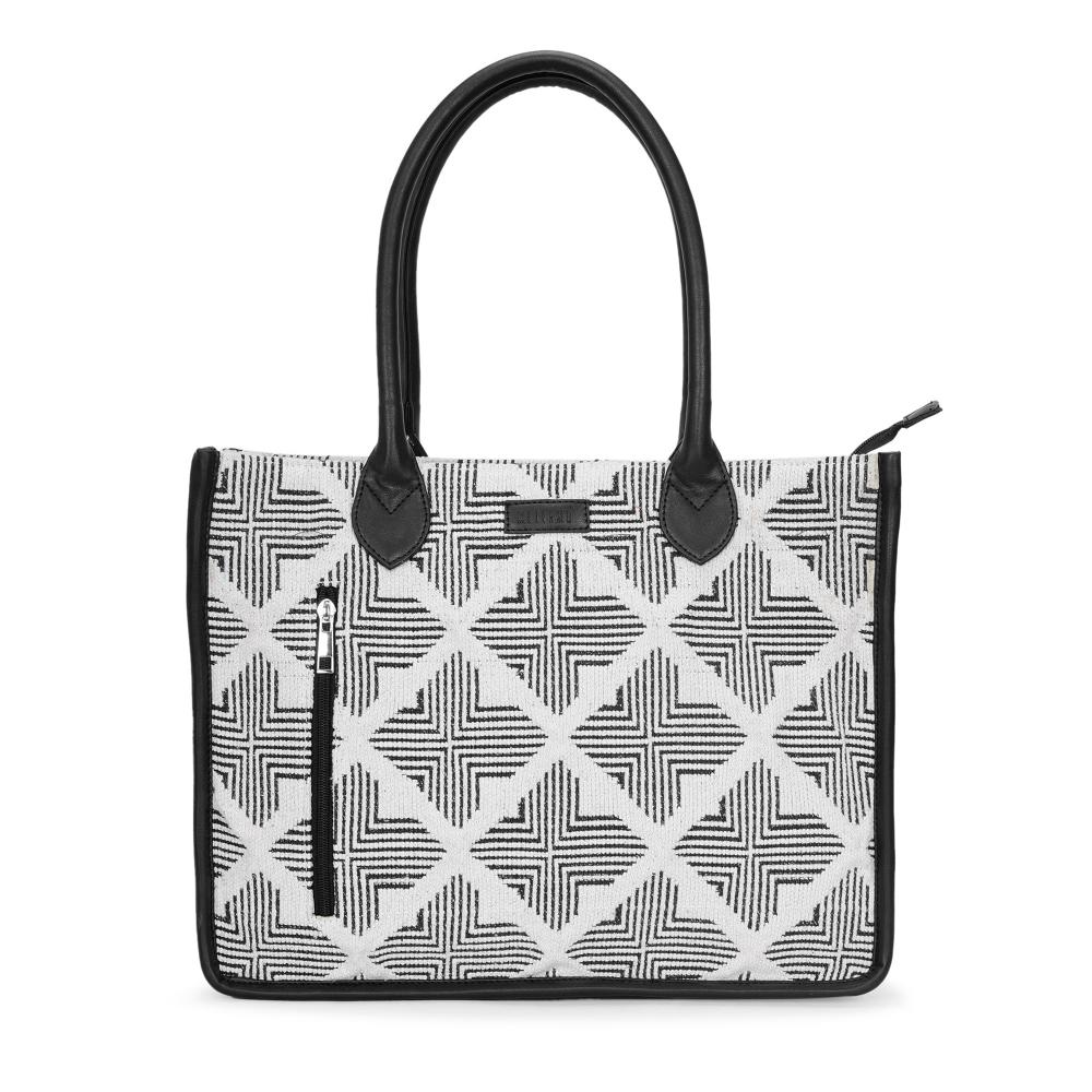 Duo Tone Artisan Weave Handcrafted Office Tote for Women