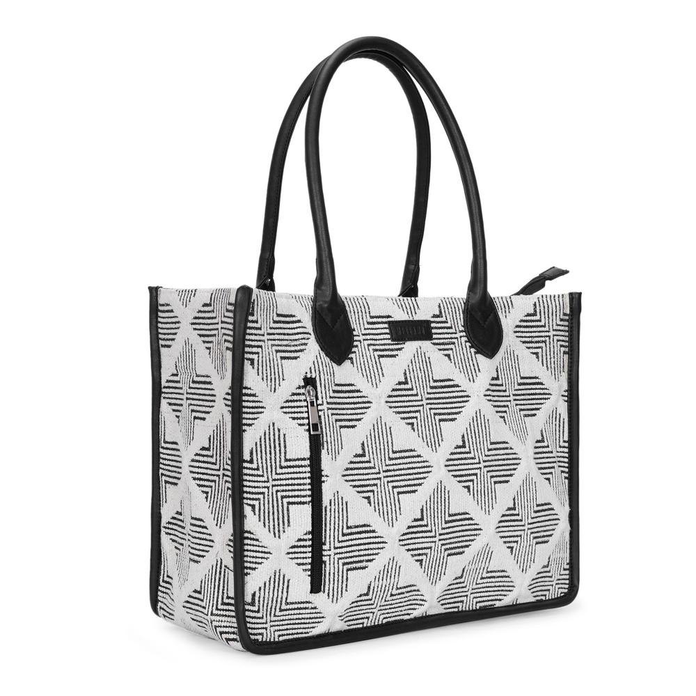 Duo Tone Artisan Weave Handcrafted Office Tote for Women