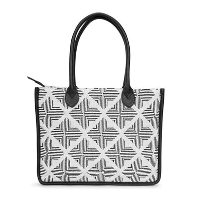 Duo Tone Artisan Weave Handcrafted Office Tote for Women