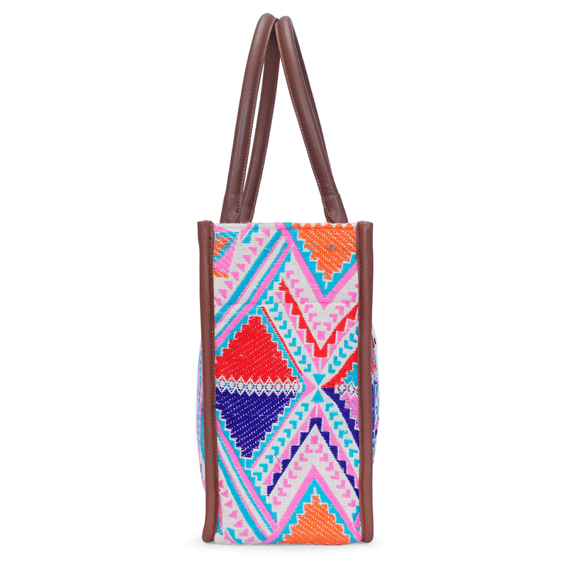 Artisan Weave Office Tote - Rose