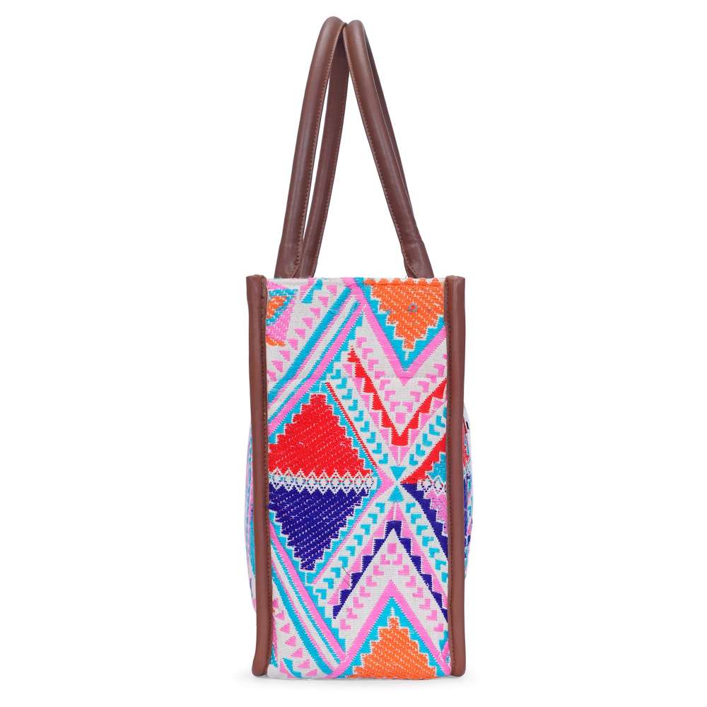 Rose Artisan Weave Handcrafted Office Tote for Women