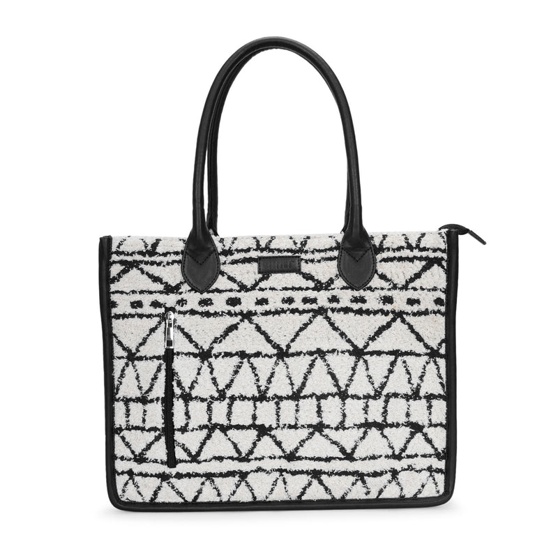 Artisan Weave Office Tote - Monochrome Tribal