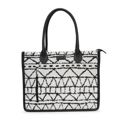 Artisan Weave Office Tote - Monochrome Tribal