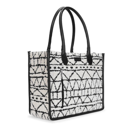 Artisan Weave Office Tote - Monochrome Tribal