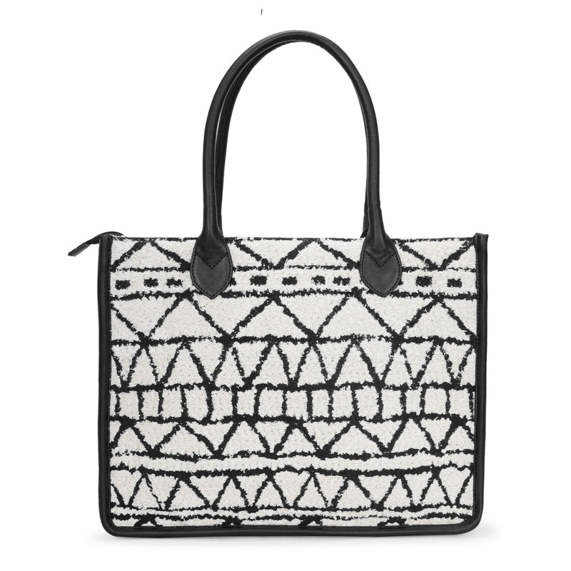 Artisan Weave Office Tote - Monochrome Tribal