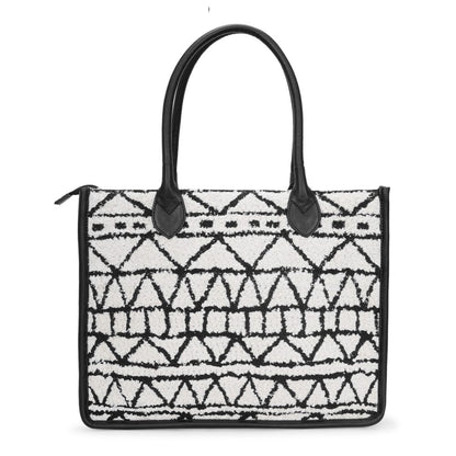 Artisan Weave Office Tote - Monochrome Tribal