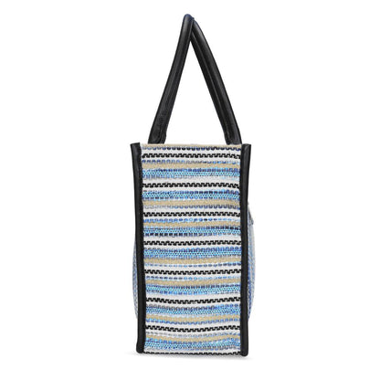 Blue Wave Artisan Weave Handcrafted Office Tote for Women