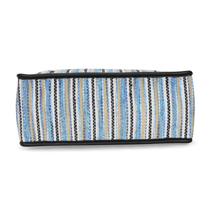 Blue Wave Artisan Weave Handcrafted Office Tote for Women