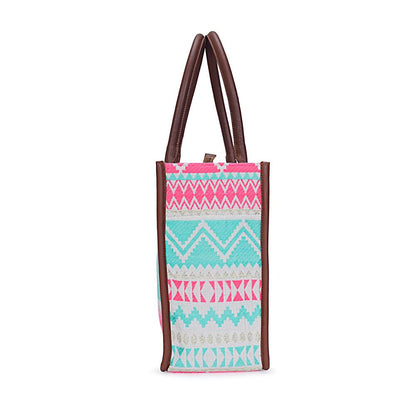 Artisan Weave Office Tote - Mint Blush