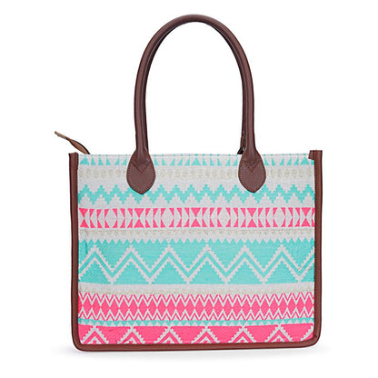 Artisan Weave Office Tote - Mint Blush