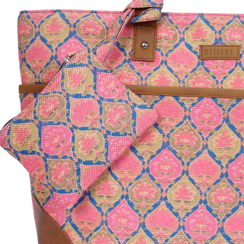 Ruhani Pink - Office Tote Bag with Mini Pouch