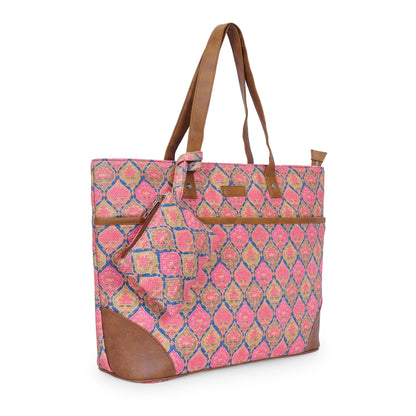 Ruhani Pink - Office Tote Bag with Mini Pouch