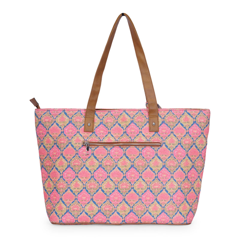 Ruhani Pink - Office Tote Bag with Mini Pouch