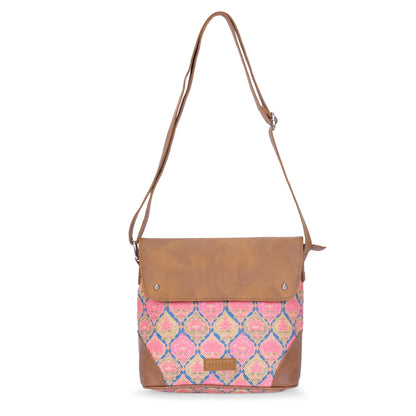 Sling Bag with Flap - Ruhani Pink