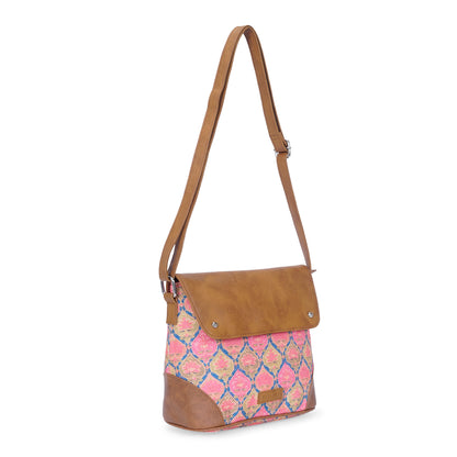 Sling Bag with Flap - Ruhani Pink