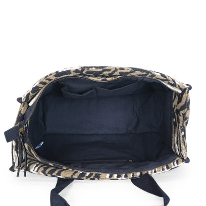 Anileo - Brown & Black Jacquard Jumbo Box Bag