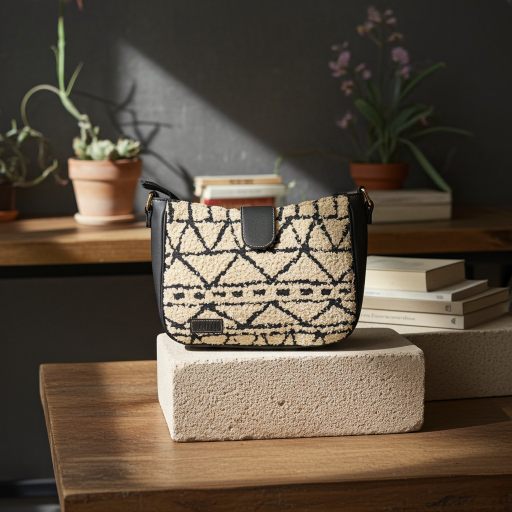 Artisan Weave Sling Bag - Monochrome Tribal