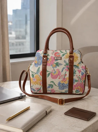 Bloom Floral Tapestry Satchel Bag