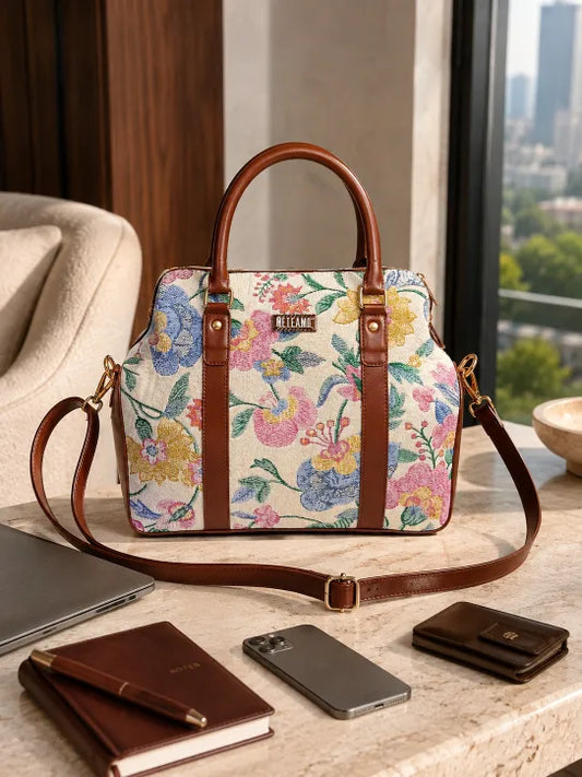 Bloom Floral Tapestry Satchel Bag