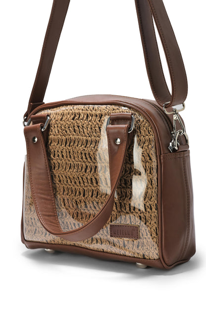Caramel Weave Raffia Bag