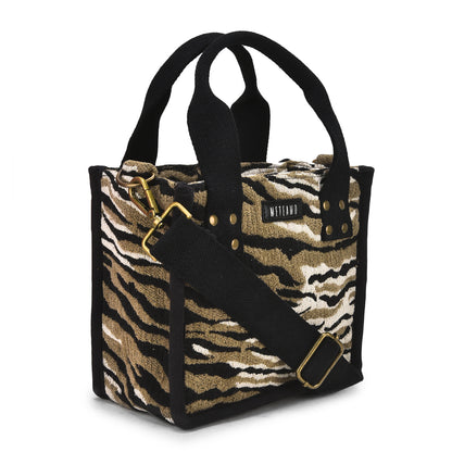 Anileo - Brown & Black Jacquard Box Bag - Small