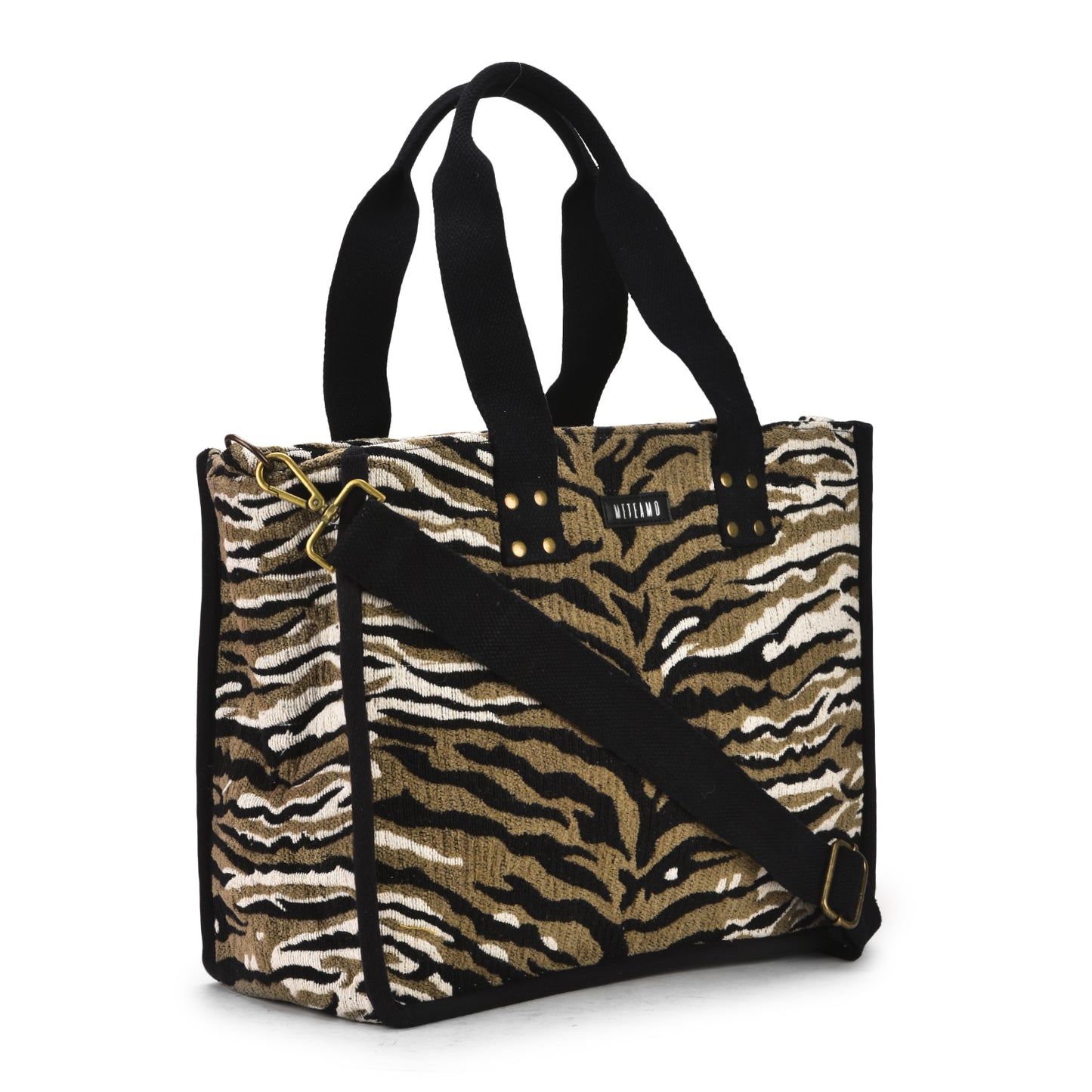 Anileo - Brown & Black Jacquard Box Bag - Medium