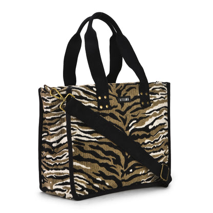 Anileo - Brown & Black Jacquard Box Bag - Medium