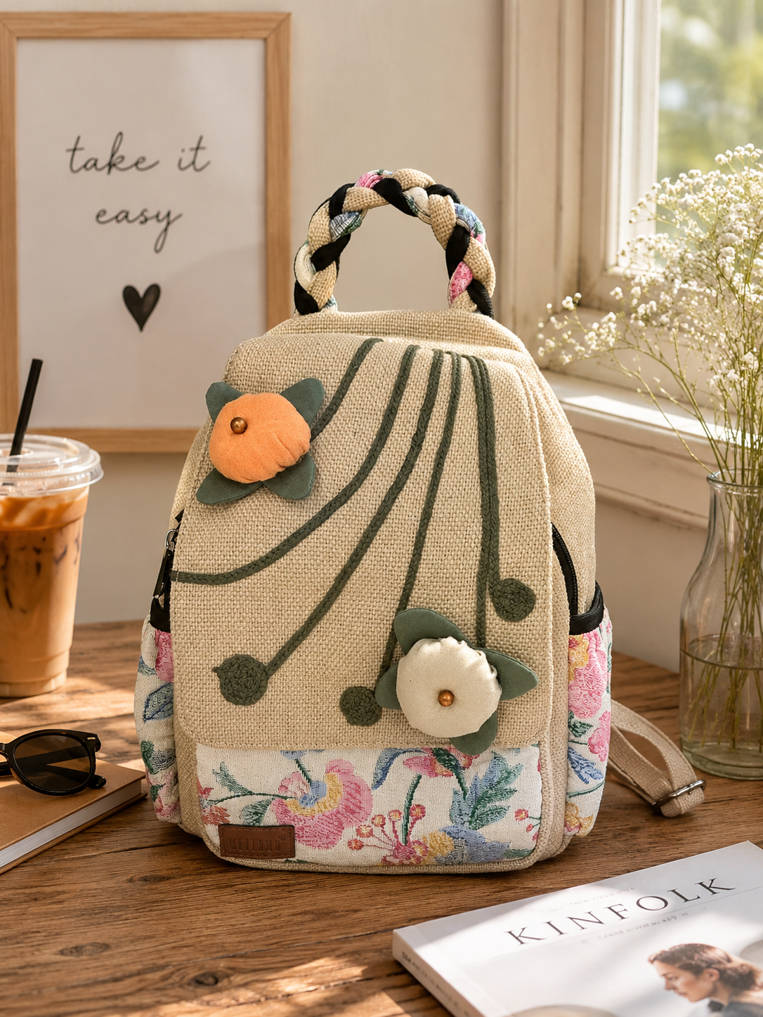 FloraWeave Travel Backpack