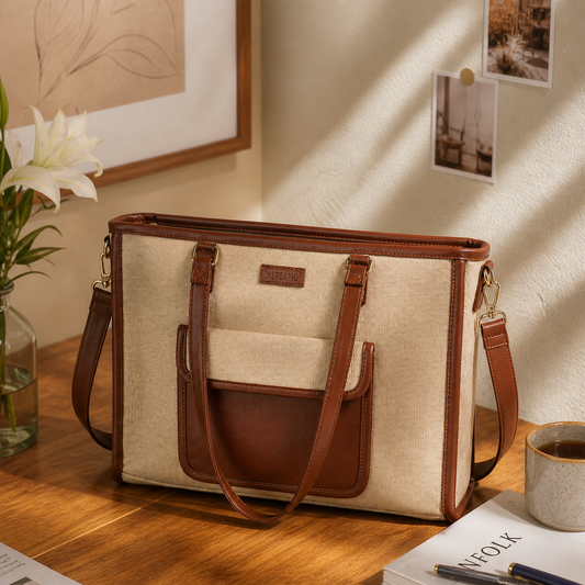 Sandstone Carry Artisan Weave Office Tote