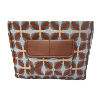 Vintage Petal Office Tote - Burnt Orange (with front pocket)